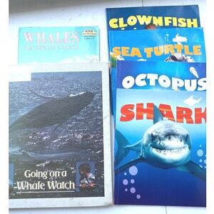 Childrens Marine Life Animal Books Set Of 5 Educational Reading Teach Sea Ocean
